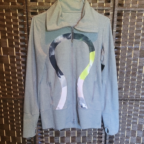lululemon athletica Jackets & Blazers - Lululemon Athletica Gray and Blue Zip-Up Jacket